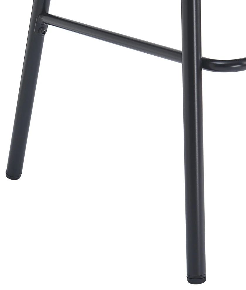 GDF Studio Emerson Metal Bar Stools with Rattan Backrest, 29.50" Seat Height, Black, Set of 2 - Image 10