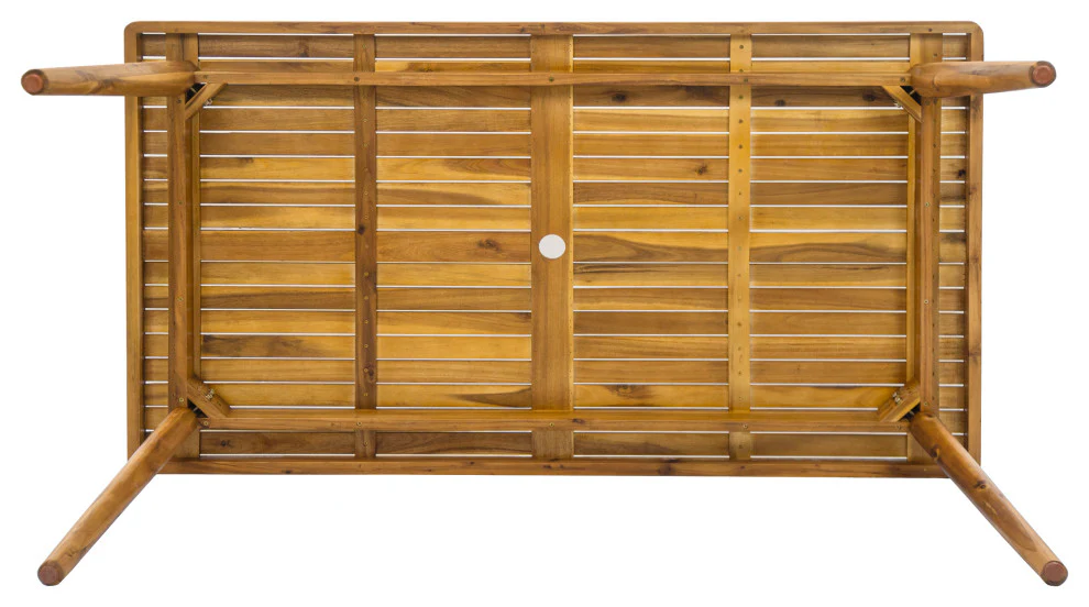 GDF Studio Pearl Outdoor Dining Set, Black + Gray + Teak, Set of 7 - Image 12