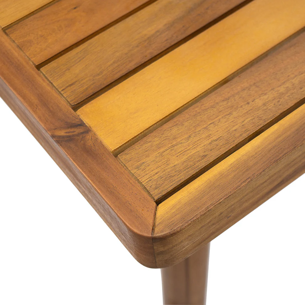 GDF Studio Pearl Outdoor Dining Set, Black + Gray + Teak, Set of 7 - Image 15