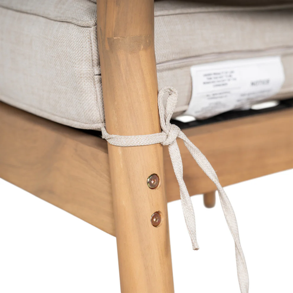 GDF Studio Werne Outdoor Acacia Wood Club Chair, Beige Cushion, Black Rope, Set of 2 - Image 12