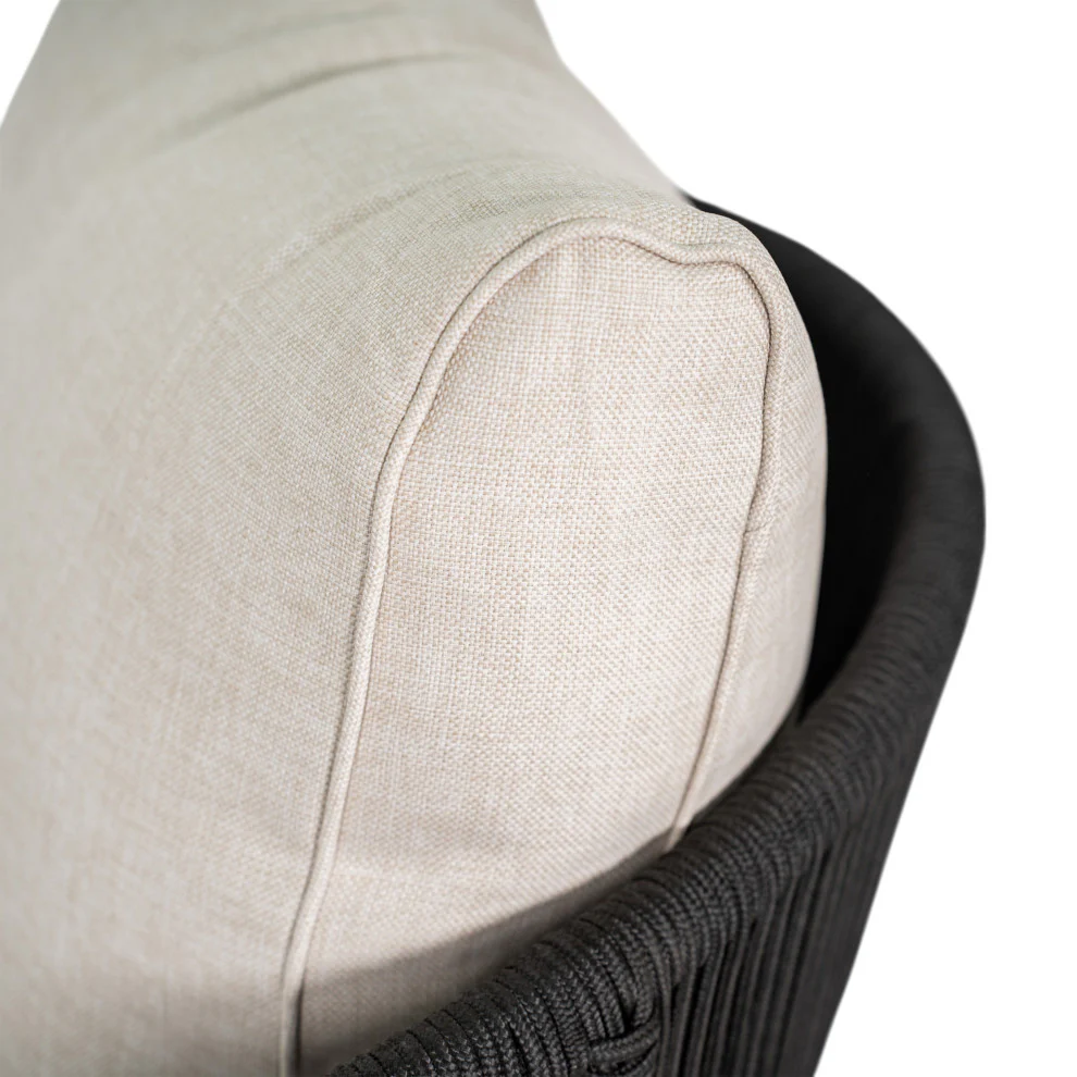 GDF Studio Werne Outdoor Acacia Wood Club Chair, Beige Cushion, Black Rope, Set of 2 - Image 8