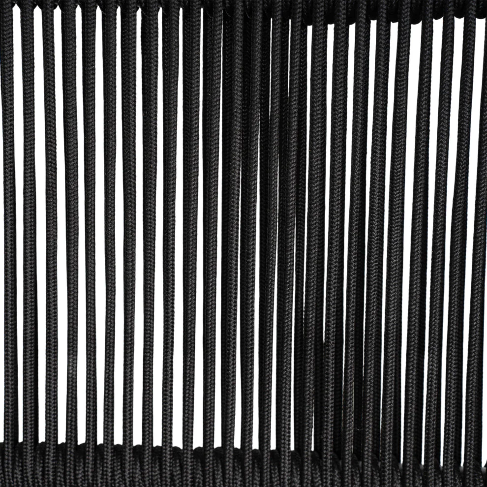 GDF Studio Werne Outdoor Acacia Wood Loveseat, Beige Cushion, Black Rope - Image 12