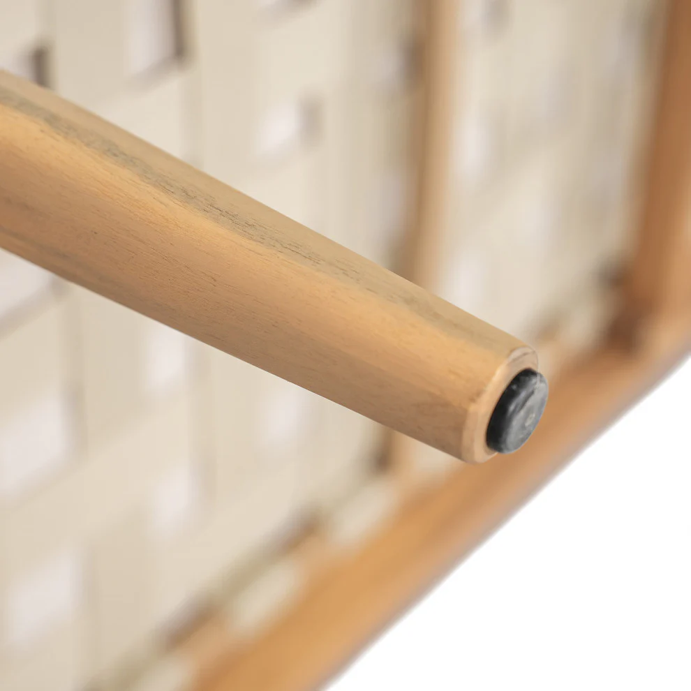 GDF Studio Werne Outdoor Acacia Wood Loveseat, Beige Cushion, Light Brown Rope - Image 12