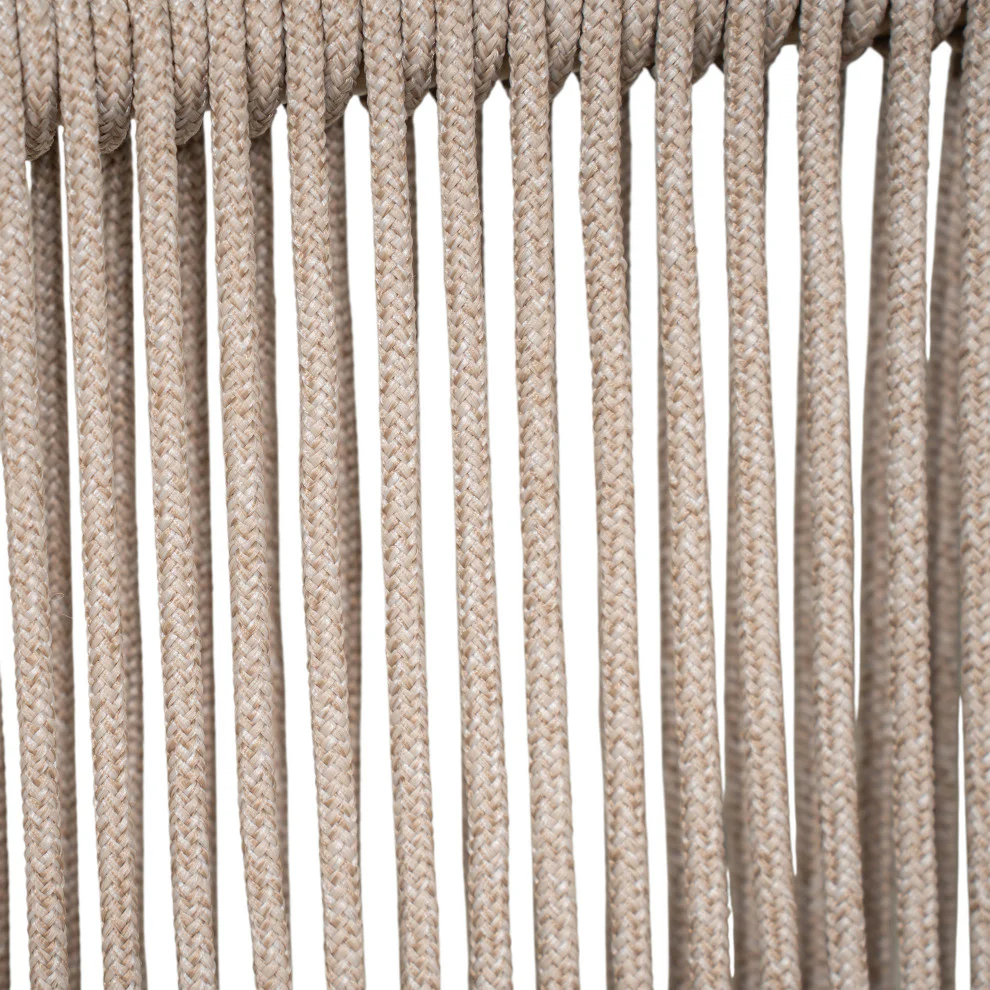 GDF Studio Werne Outdoor Acacia Wood Loveseat, Beige Cushion, Light Brown Rope - Image 14