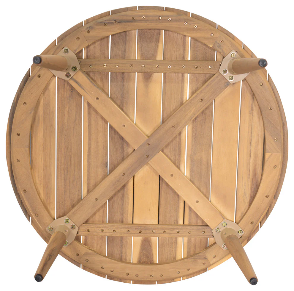 GDF Studio Werne Outdoor Wood Coffee Table, Natural - Image 6