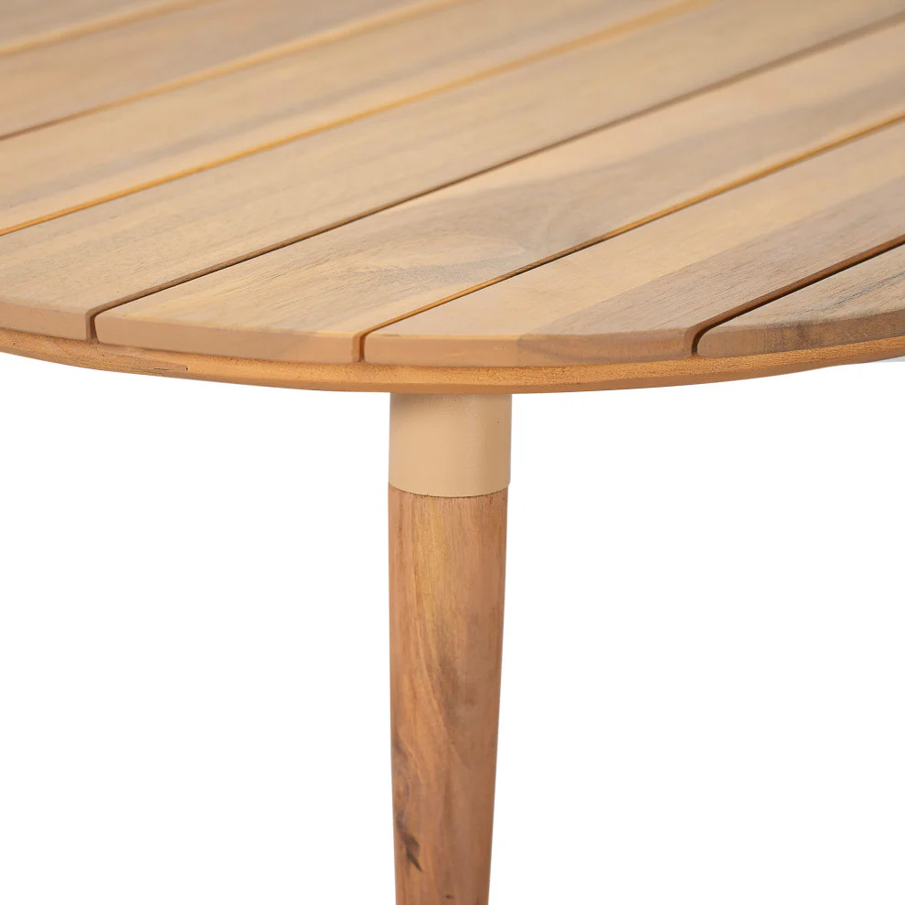 GDF Studio Werne Outdoor Wood Coffee Table, Natural - Image 7