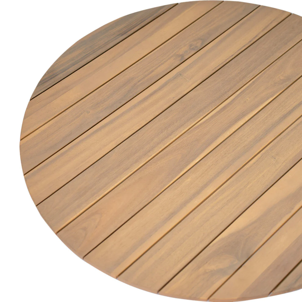 GDF Studio Werne Outdoor Wood Coffee Table, Natural - Image 8